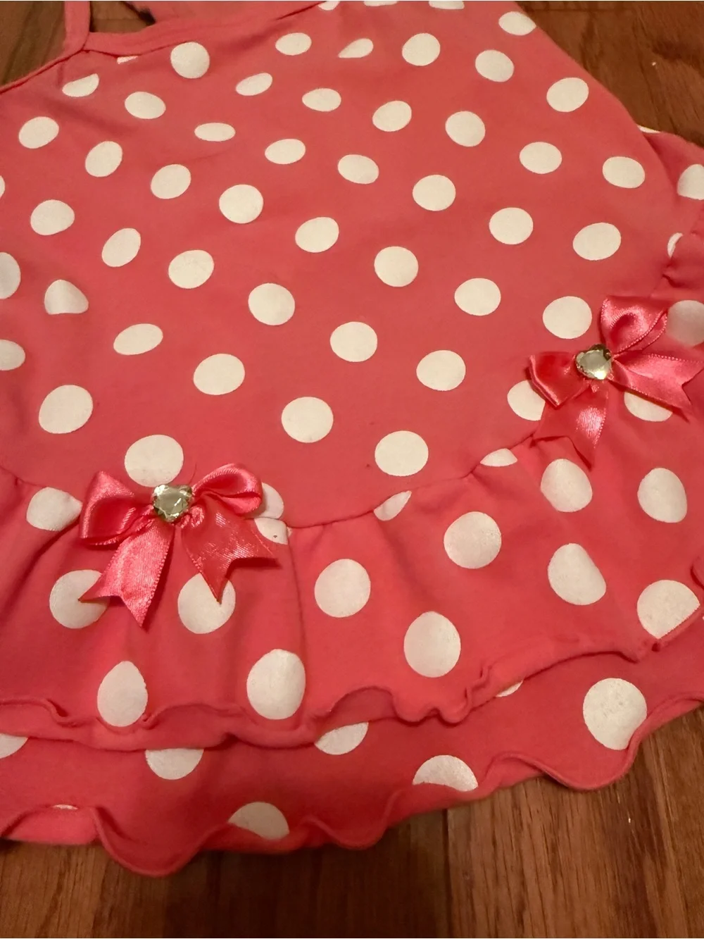 Doggie 🐶 Girls Pink Polka Dot Ruffle Dress